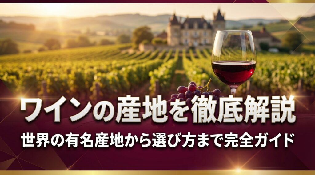 ワインの産地を徹底解説｜世界の有名産地から選び方まで完全ガイド