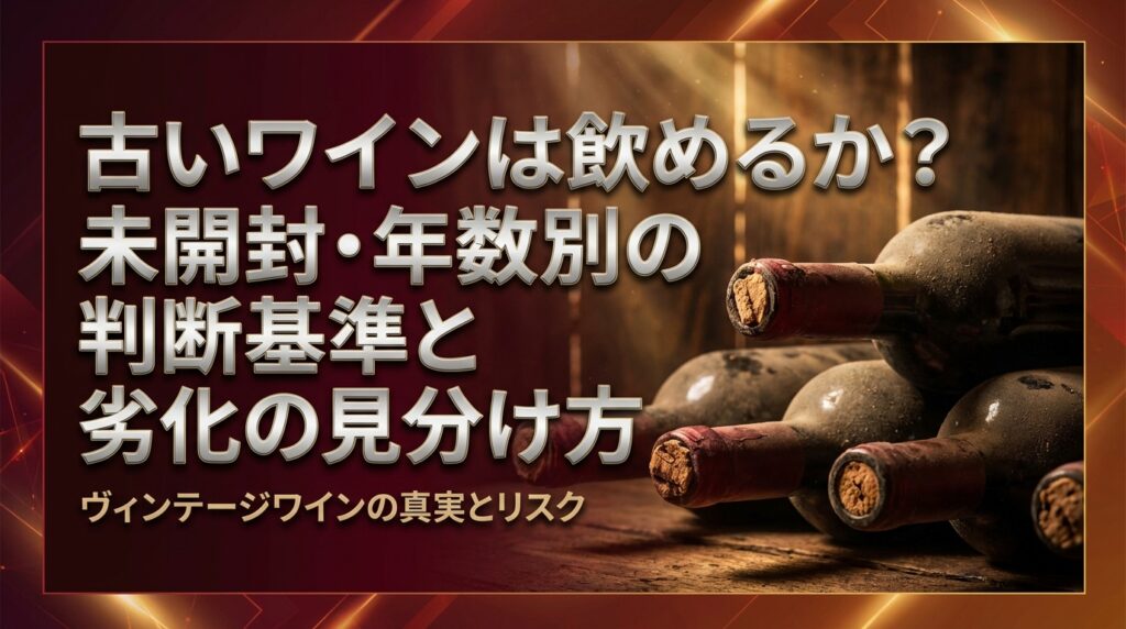 古いワインは飲めるか？未開封・年数別の判断基準と劣化の見分け方