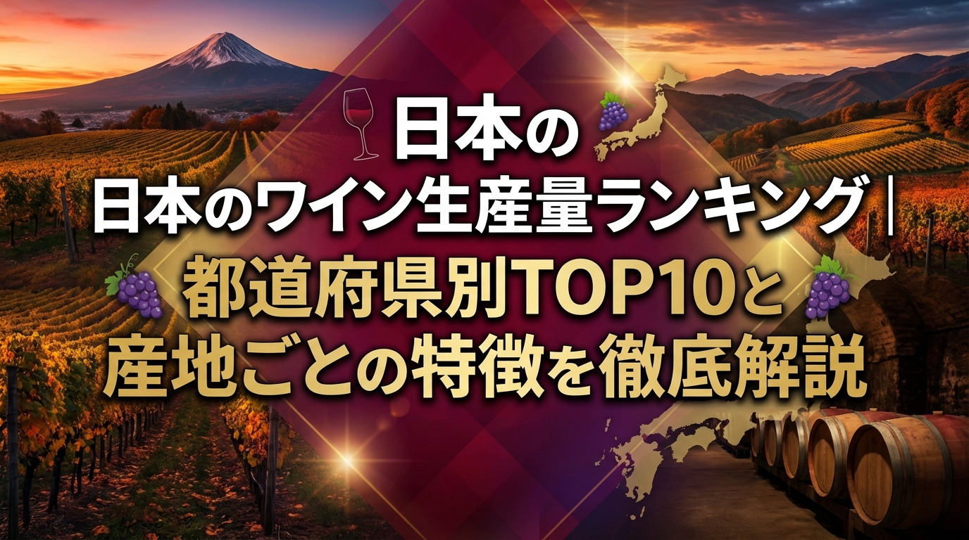 日本のワイン生産量ランキング|都道府県別TOP10と産地ごとの特徴を徹底解説