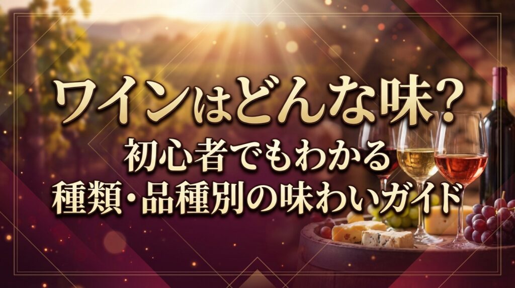 ワインはどんな味？初心者でもわかる種類・品種別の味わいガイド
