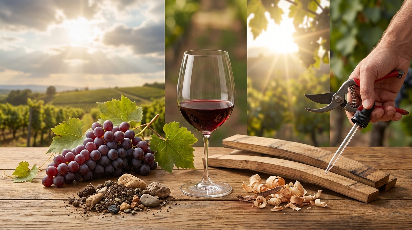 ワインはどんな味になる？味を決める5つの要素