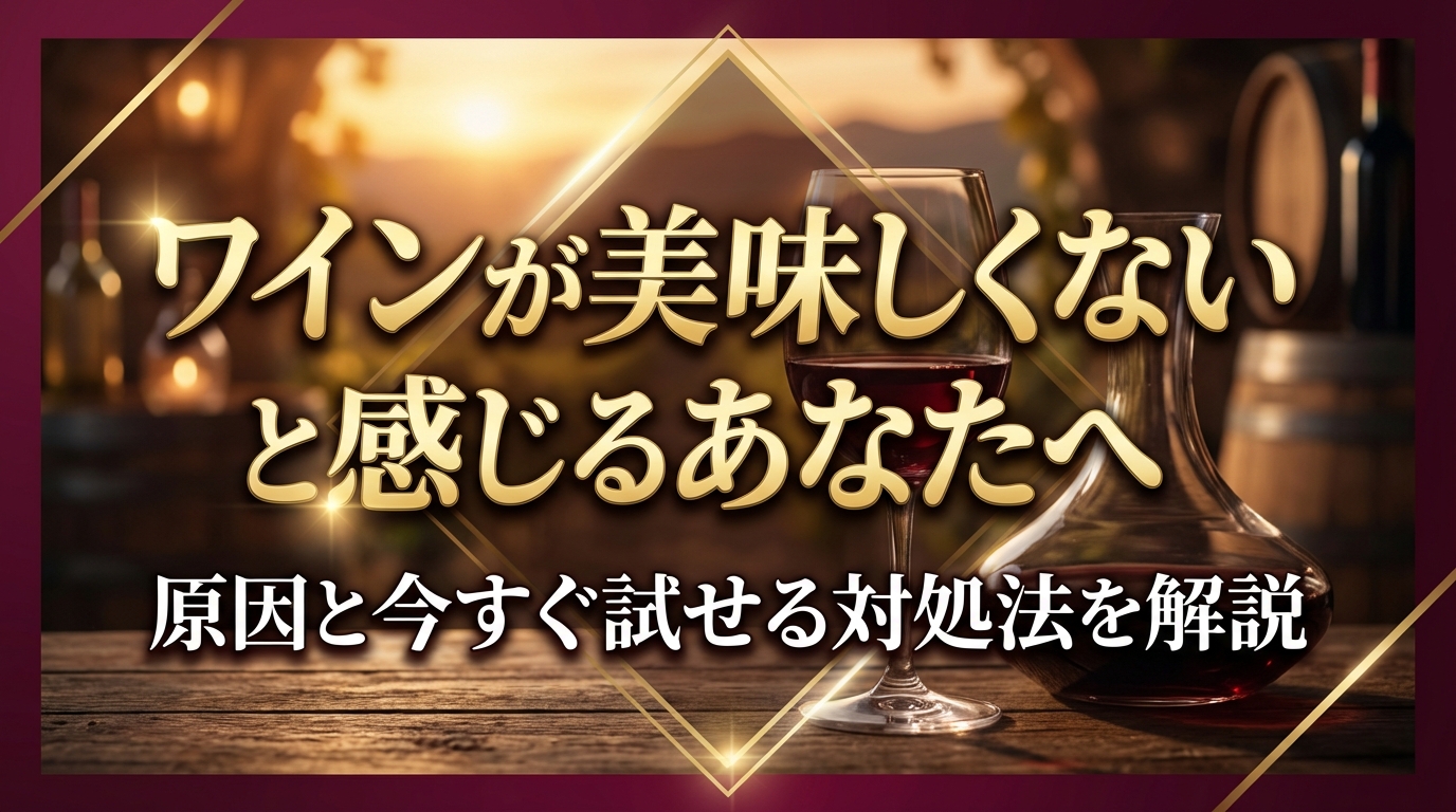 ワインが美味しくないと感じるあなたへ|原因と今すぐ試せる対処法を解説