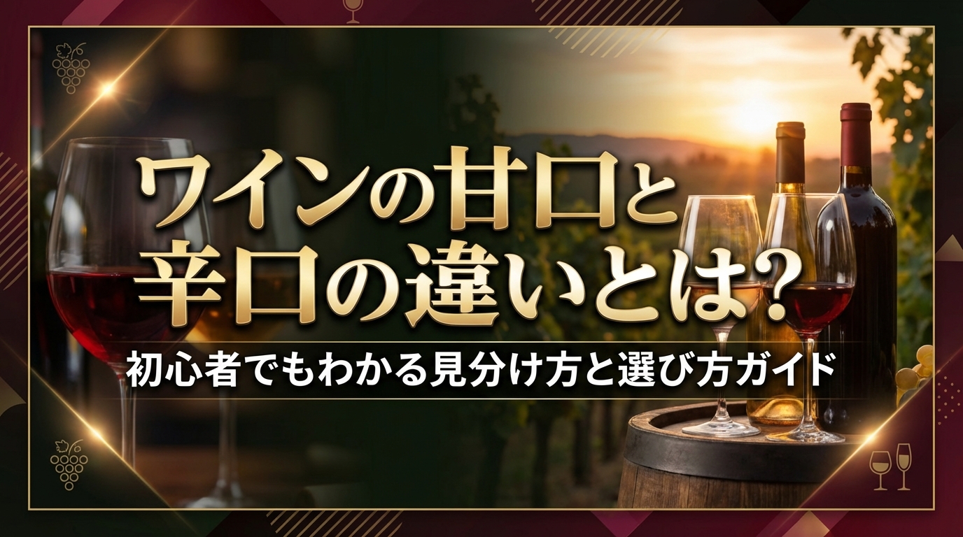 ワインの甘口と辛口の違いとは?初心者でもわかる見分け方と選び方ガイド