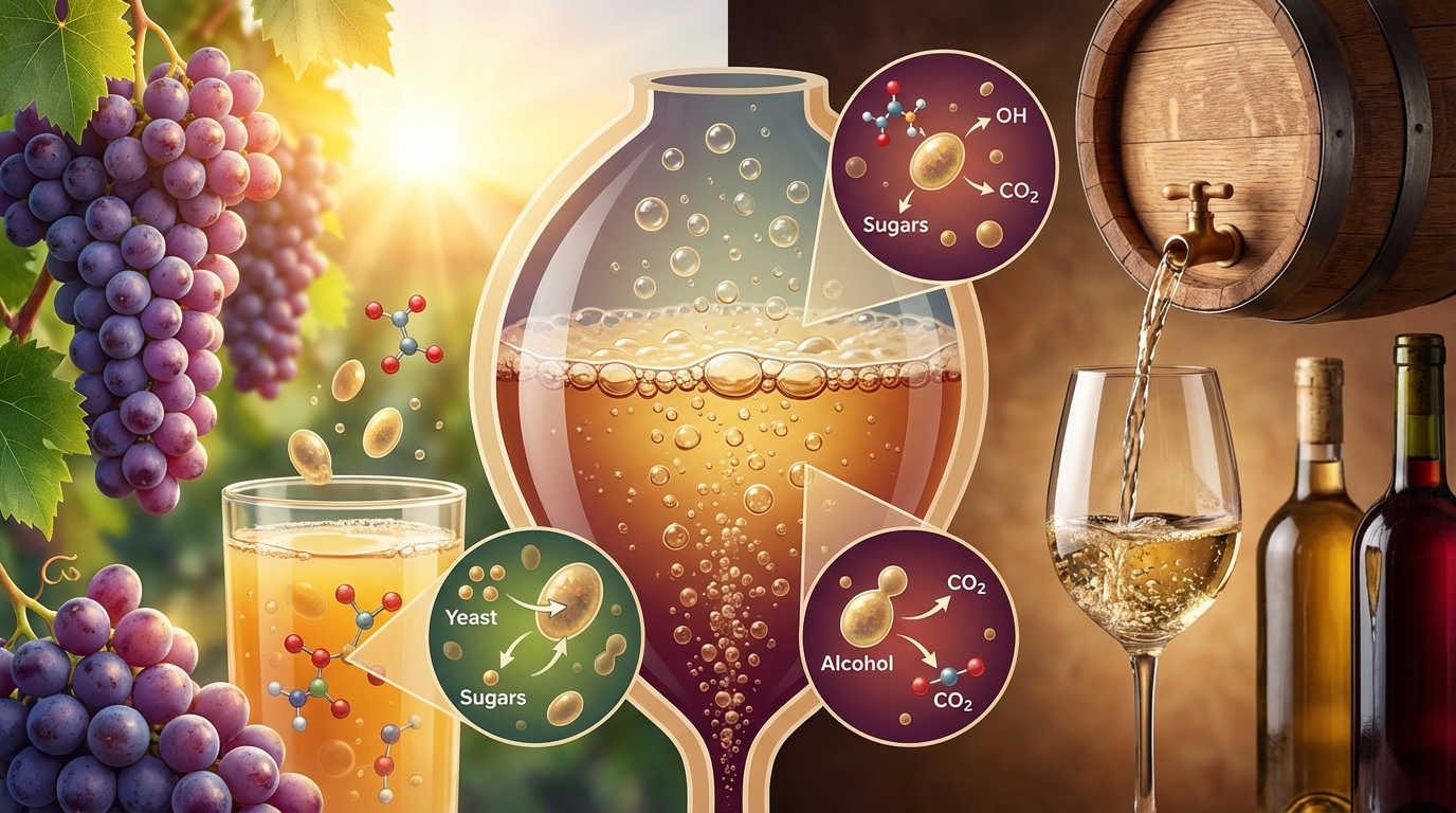 ワインの甘口・辛口が決まる仕組み|発酵プロセスをわかりやすく解説