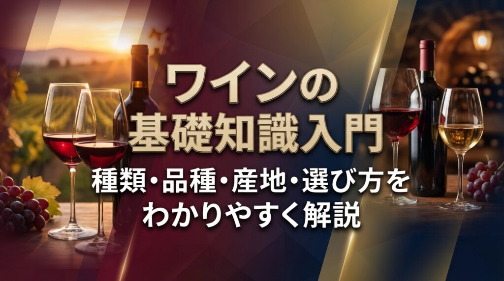 ワインの基礎知識入門｜種類・品種・産地・選び方をわかりやすく解説