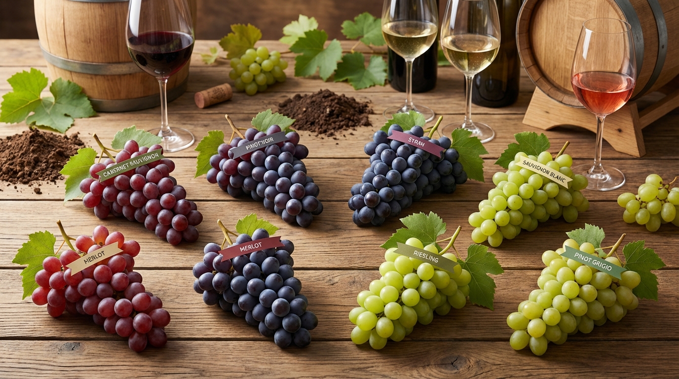 ワインの基礎知識|味を決める8つの主要ブドウ品種