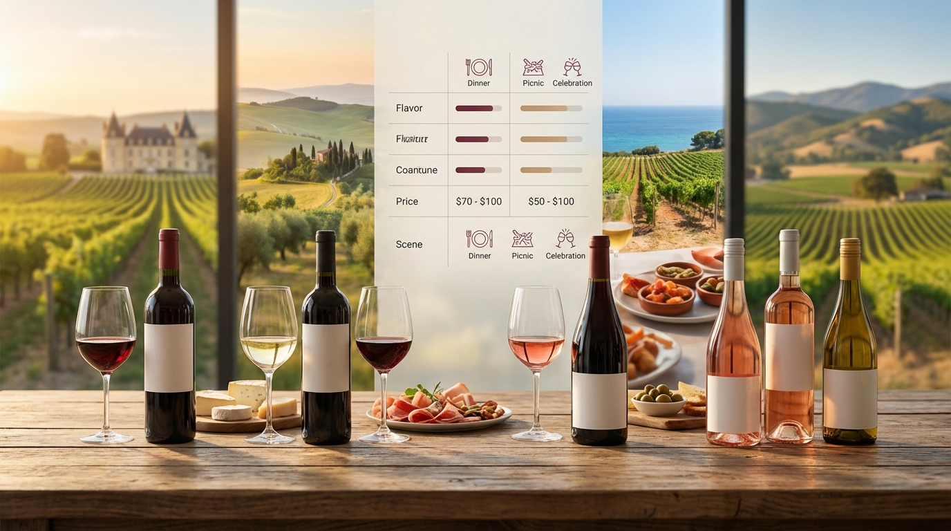 【比較表】有名な国別ワインの味わい・価格帯・おすすめシーン