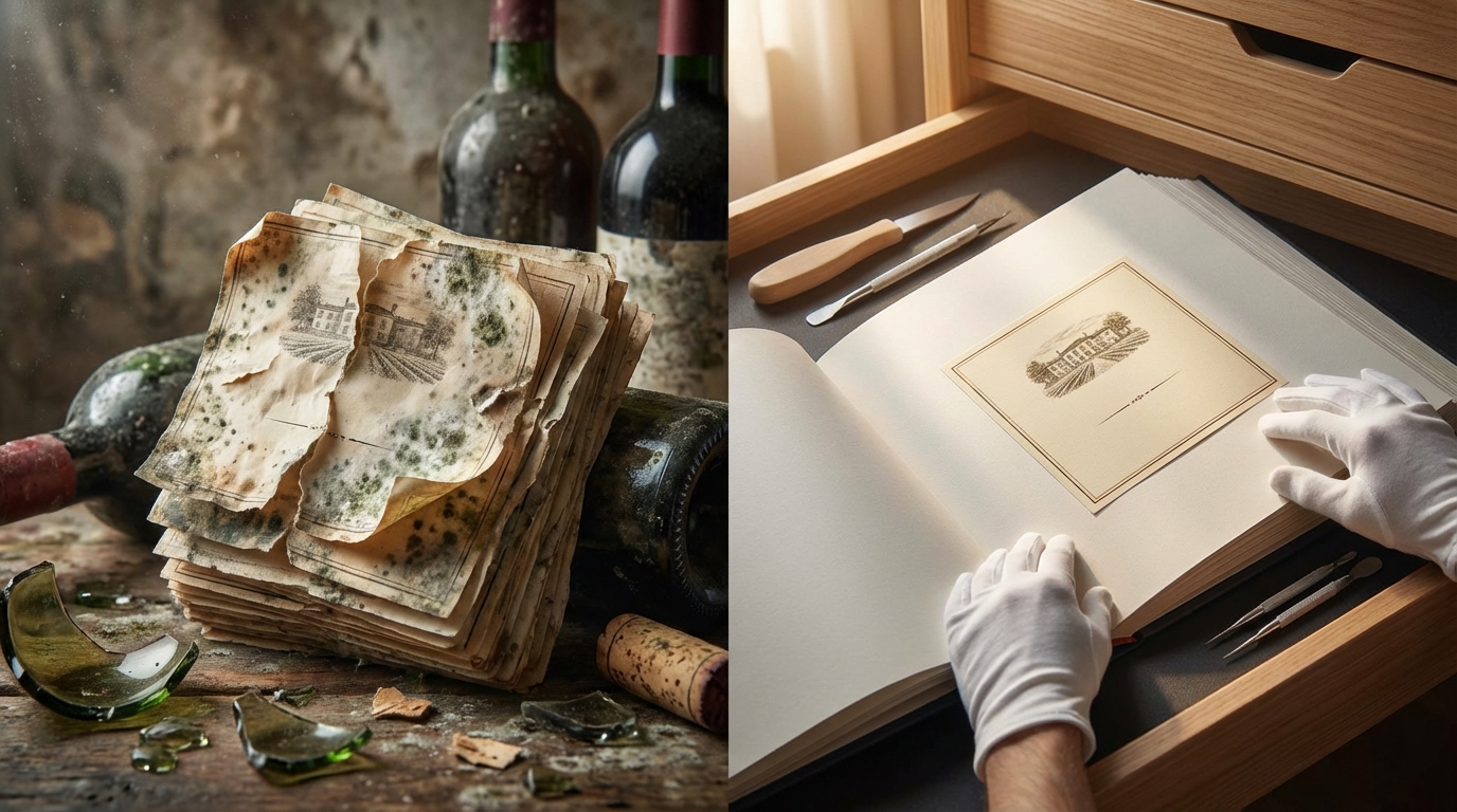 ワインラベル保存でよくある失敗と対処法