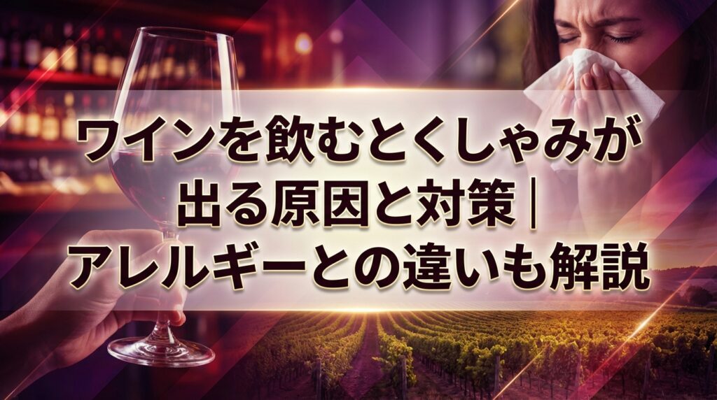 ワインを飲むとくしゃみが出る原因と対策｜アレルギーとの違いも解説