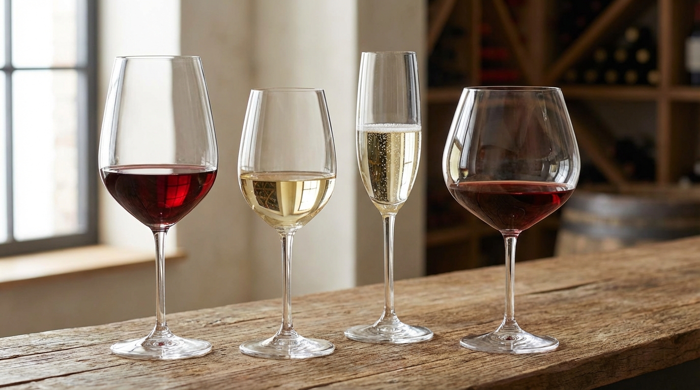 グラスの形状別｜ワインを注ぐ量の違いと目安
