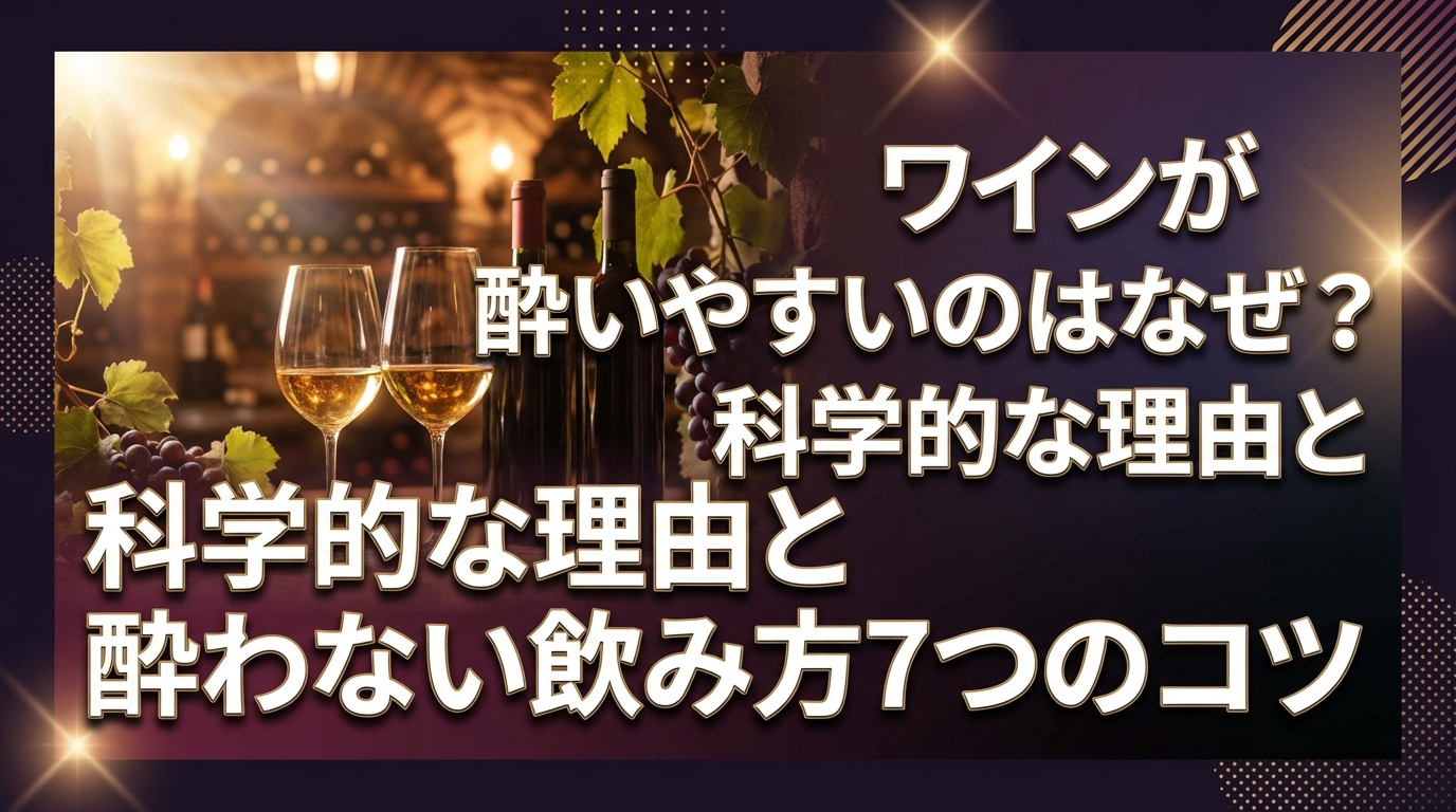 ワインが酔いやすいのはなぜ?科学的な理由と酔わない飲み方7つのコツ