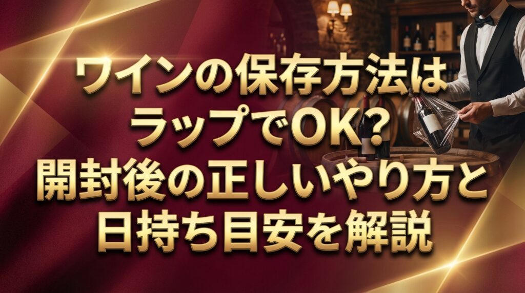 ワインの保存方法はラップでOK？開封後の正しいやり方と日持ち目安を解説