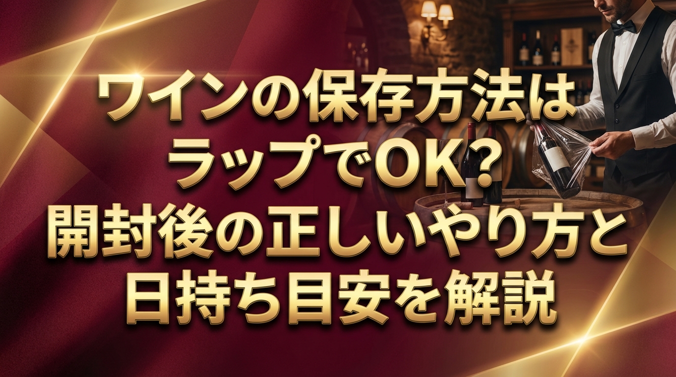 ワインの保存方法はラップでOK?開封後の正しいやり方と日持ち目安を解説