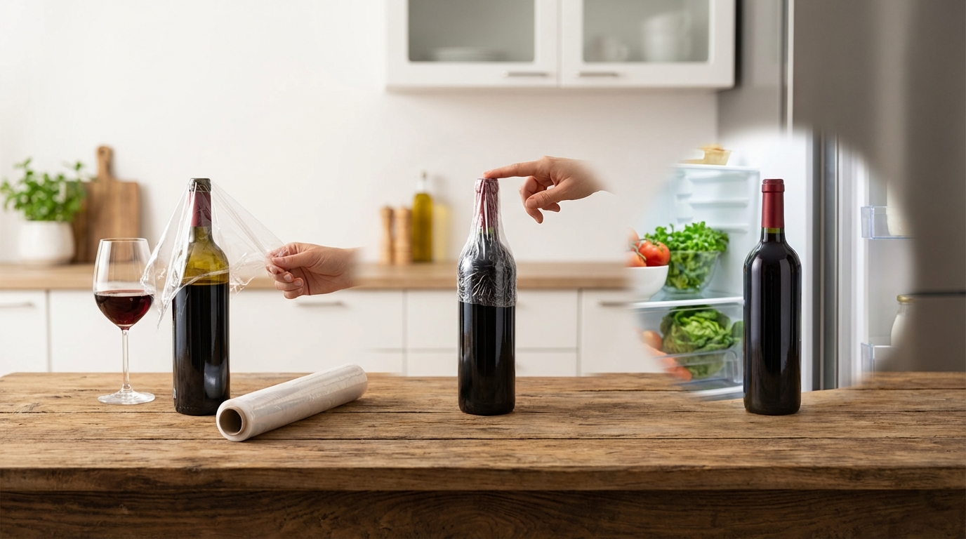【結論】ワインはラップで保存できる!30秒でできる簡単3ステップ