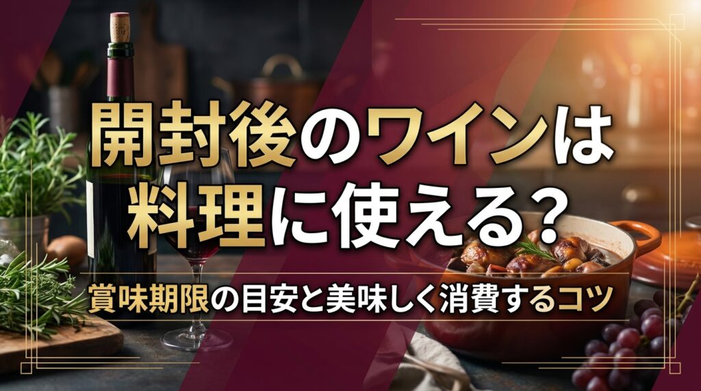 開封後のワインは料理に使える？賞味期限の目安と美味しく消費するコツ