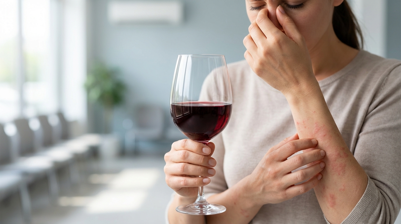 こんな症状が続くなら病院へ｜ワインアレルギーの可能性