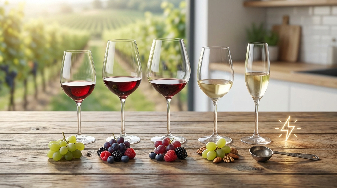 ワイングラス1杯あたりのカロリー早見表【サイズ別】