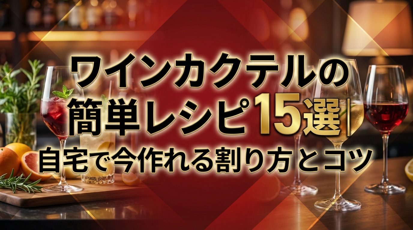 ワインカクテルの簡単レシピ15選|自宅で今すぐ作れる割り方とコツ