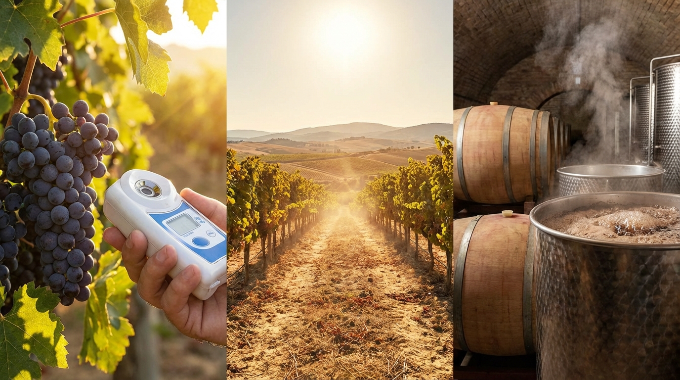 ワインの度数が高くなる3つの要因