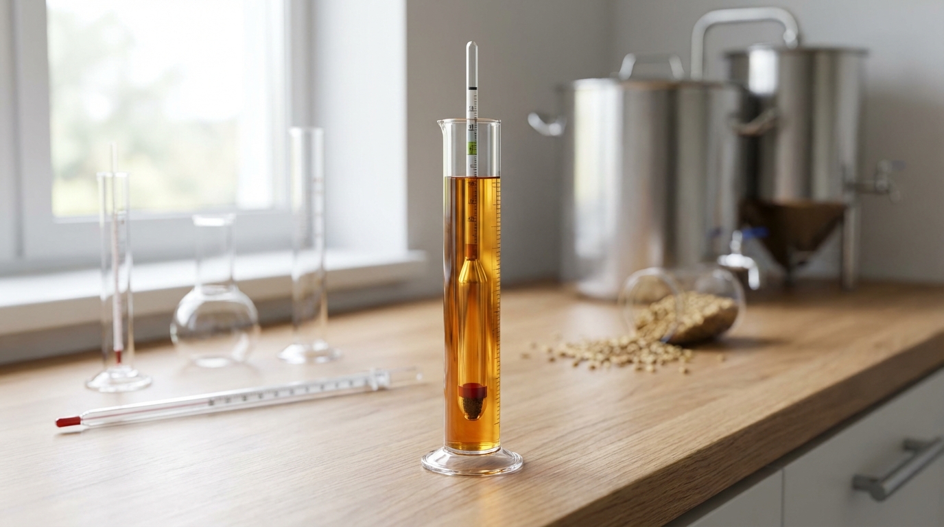 【方法①】比重計（ハイドロメーター）を使ったアルコール度数の測り方