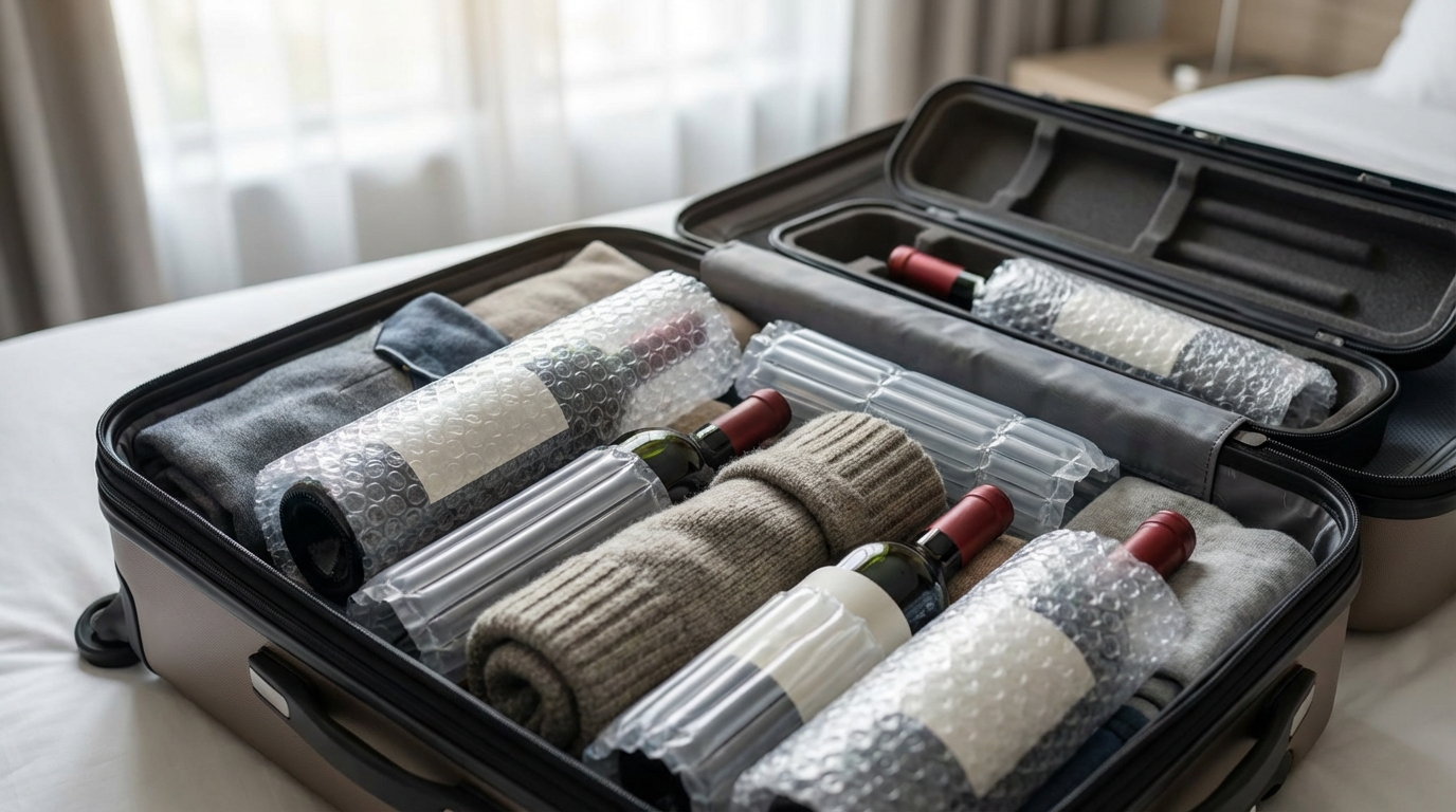 ワインを割らずに持ち帰る梱包テクニック