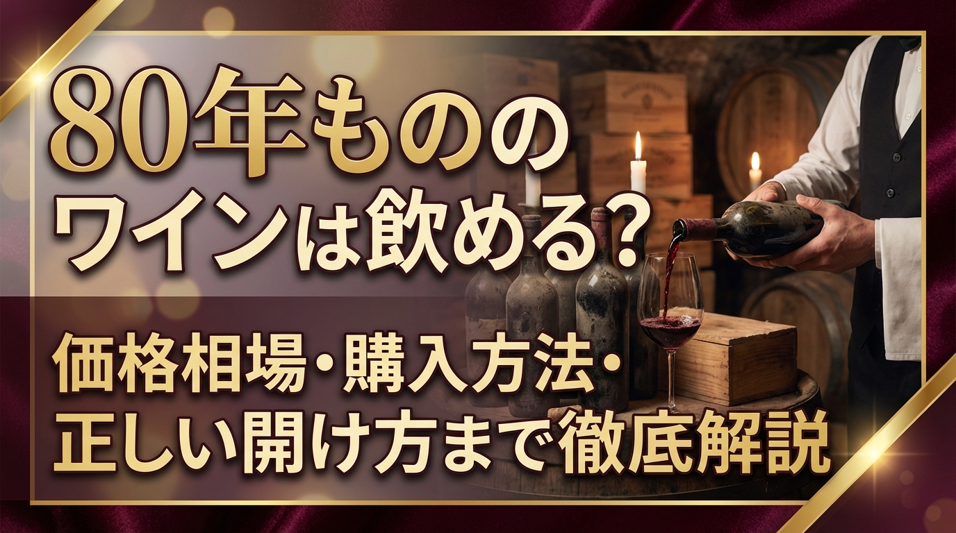 80年もののワインは飲める？価格相場・購入方法・正しい開け方まで徹底解説