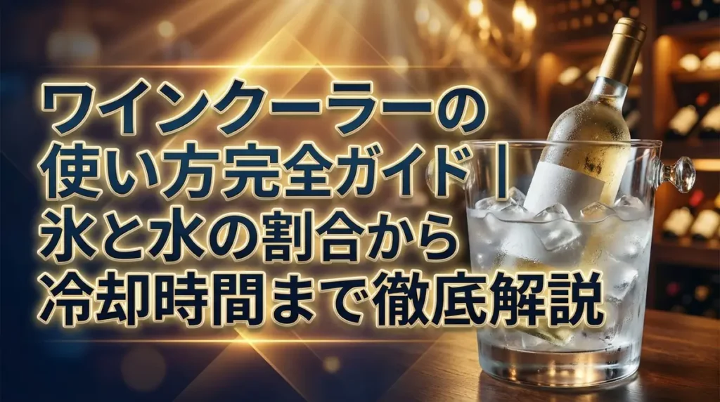 ワインクーラーの使い方完全ガイド｜氷と水の割合から冷却時間まで徹底解説
