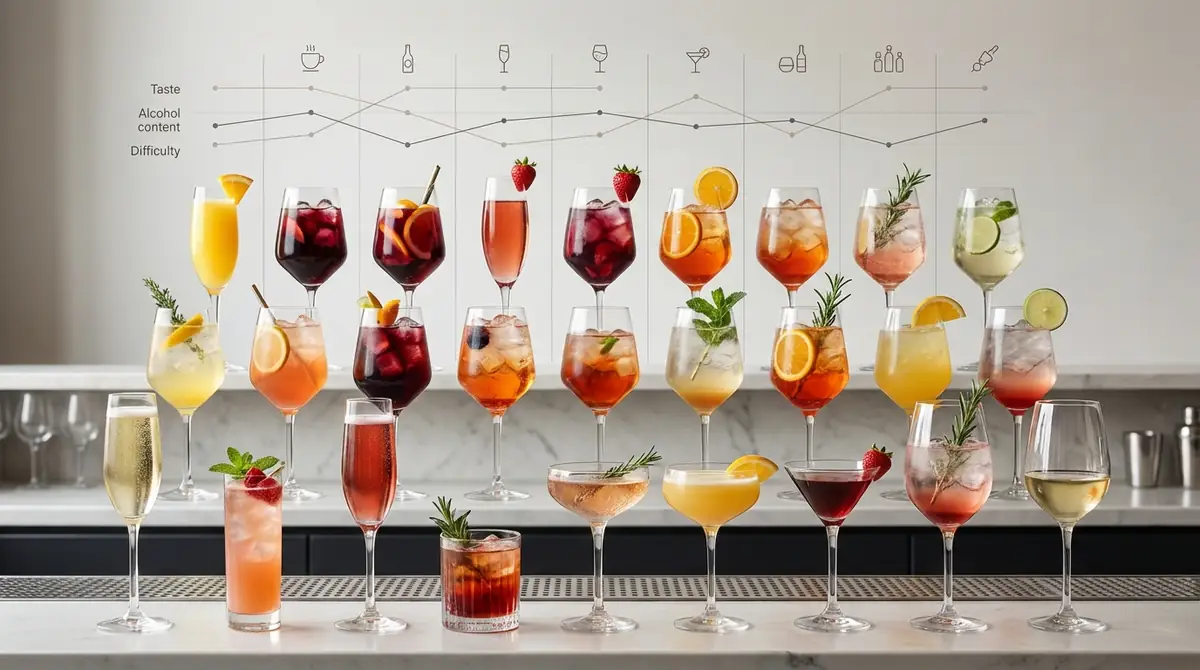 【一覧表】ワインカクテル全21種類を比較｜味・度数・難易度