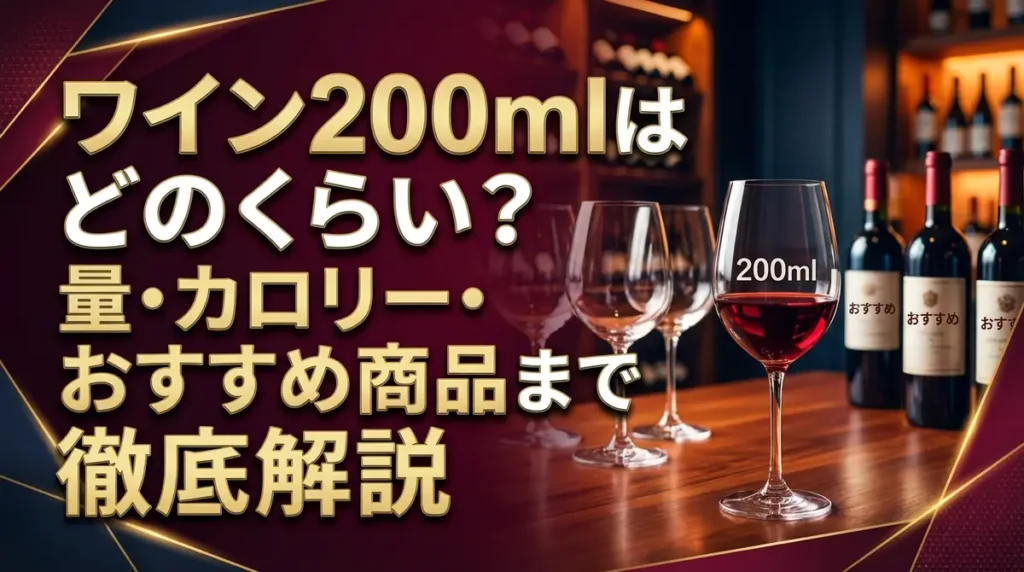 ワイン200mlはどのくらい？量・カロリー・おすすめ商品まで徹底解説