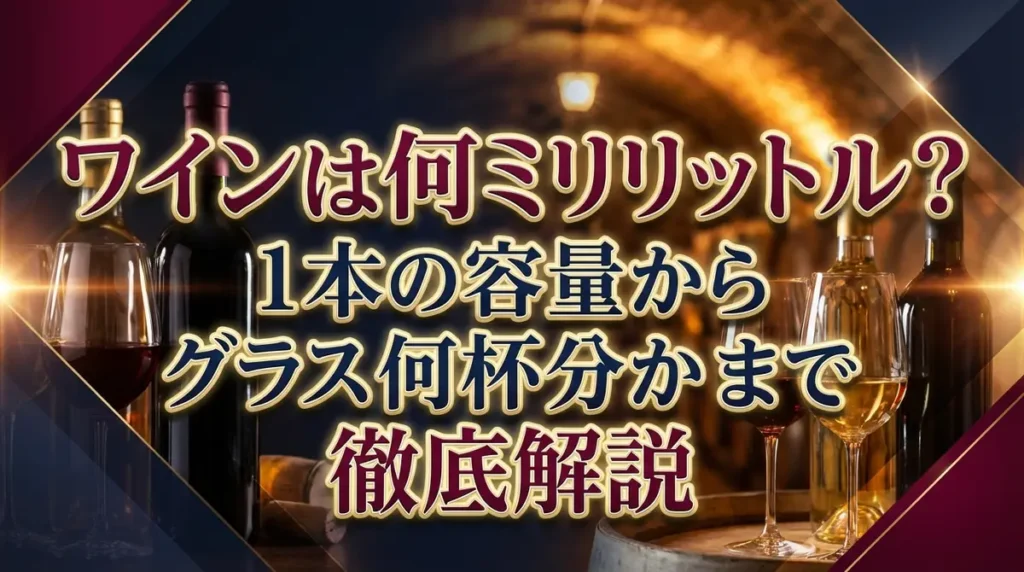 ワインは何ミリリットル？1本の容量からグラス何杯分かまで徹底解説