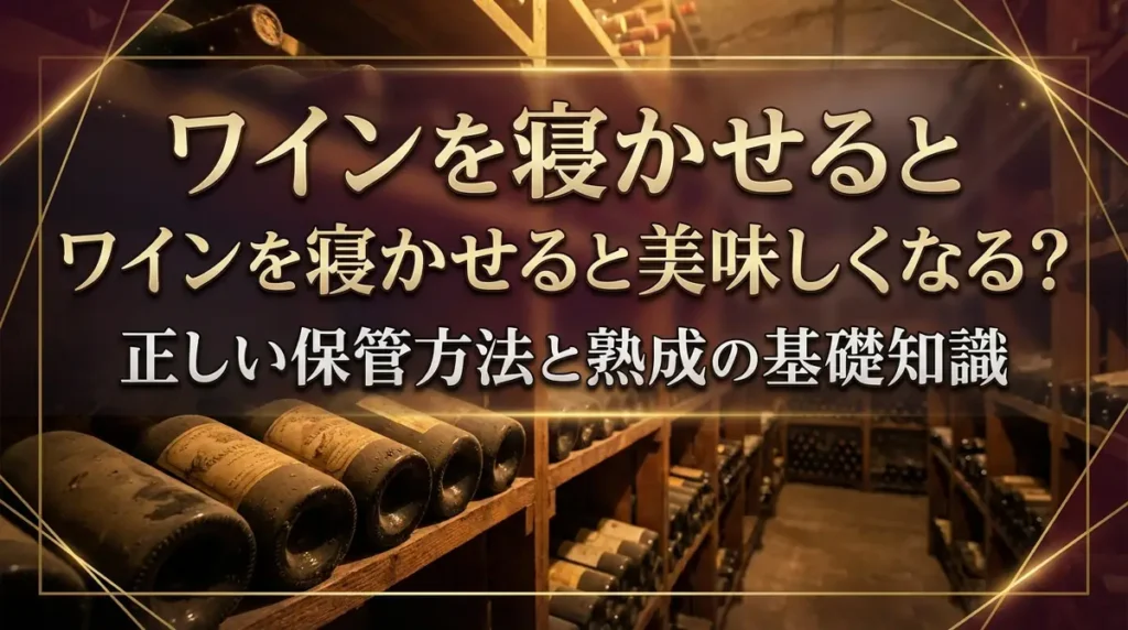 ワインを寝かせると美味しくなる？正しい保管方法と熟成の基礎知識