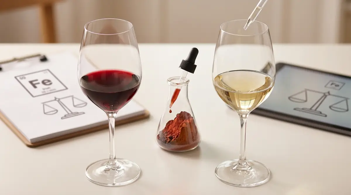 赤ワインと白ワインで鉄分量はどう違う？