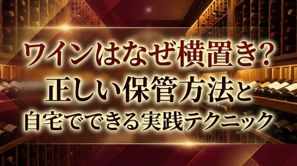 ワインはなぜ横置き？正しい保管方法と自宅でできる実践テクニック