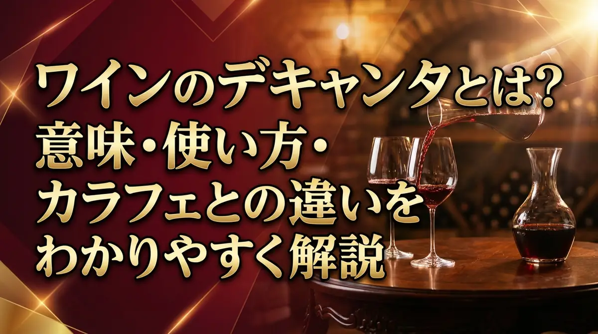 ワインのデキャンタとは？意味・使い方・カラフェとの違いをわかりやすく解説