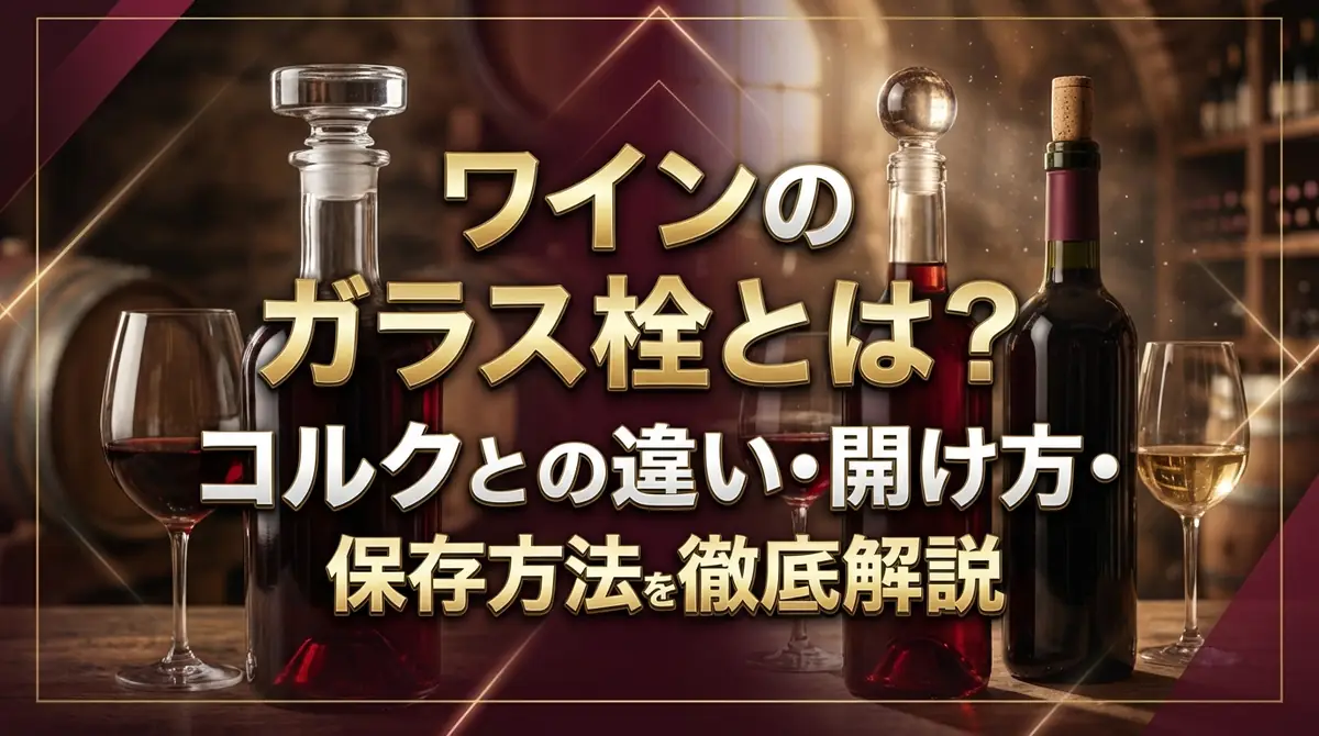ワインのガラス栓とは?コルクとの違い・開け方・保存方法を徹底解説