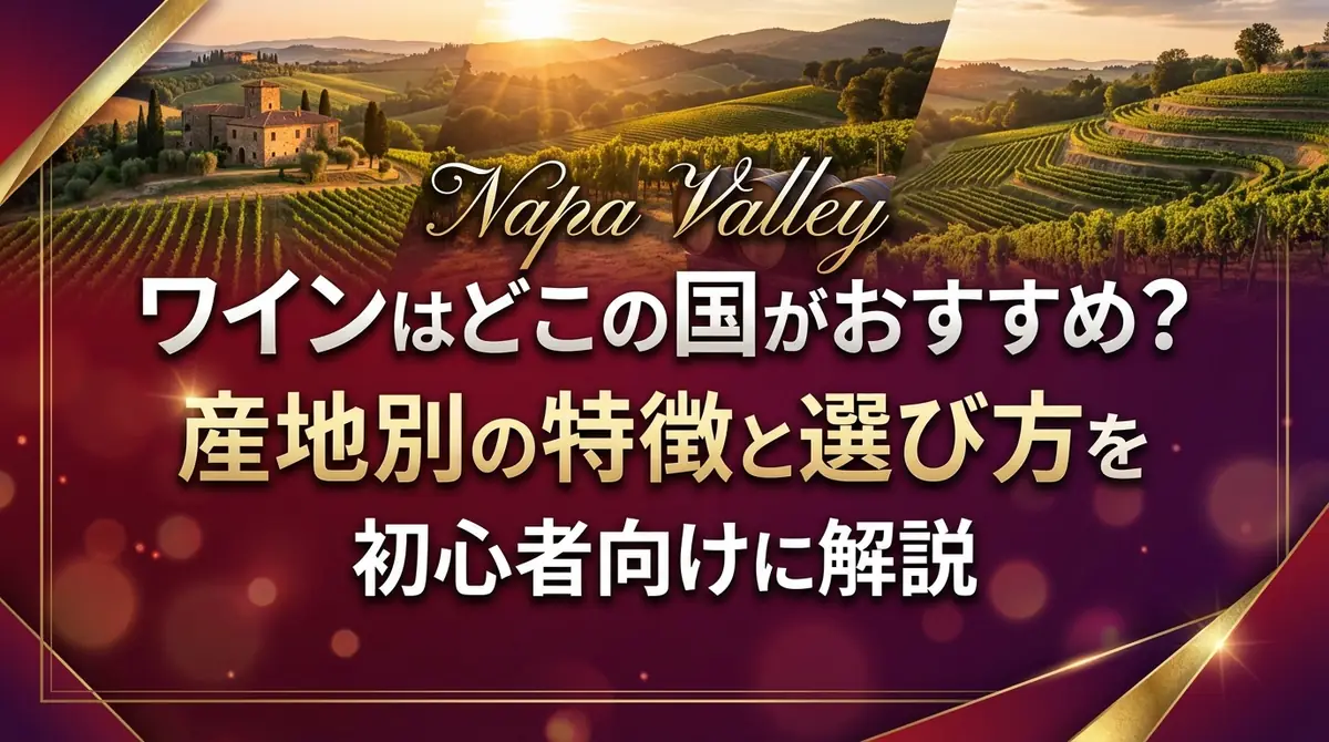ワインはどこの国がおすすめ?産地別の特徴と選び方を初心者向けに解説