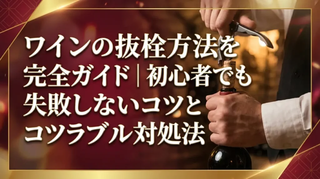 ワインの抜栓方法を完全ガイド｜初心者でも失敗しないコツとトラブル対処法