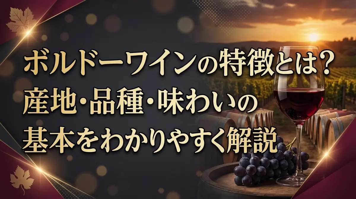 ボルドーワインの特徴とは？産地・品種・味わいの基本をわかりやすく解説