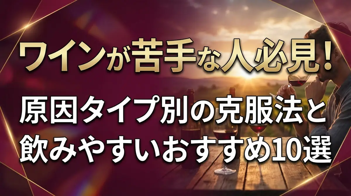 ワインが苦手な人必見!原因タイプ別の克服法と飲みやすいおすすめ10選
