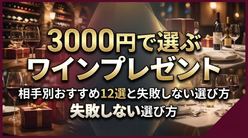 3000円で選ぶワインプレゼント｜相手別おすすめ12選と失敗しない選び方